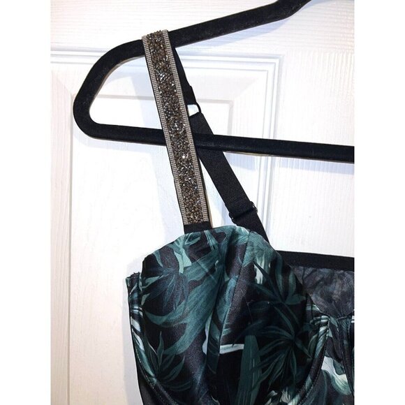 VICTORIA'S SECRET Very Sexy Shine Bling Bead Strap Bra Top Tropical Palm - Picture 7 of 16